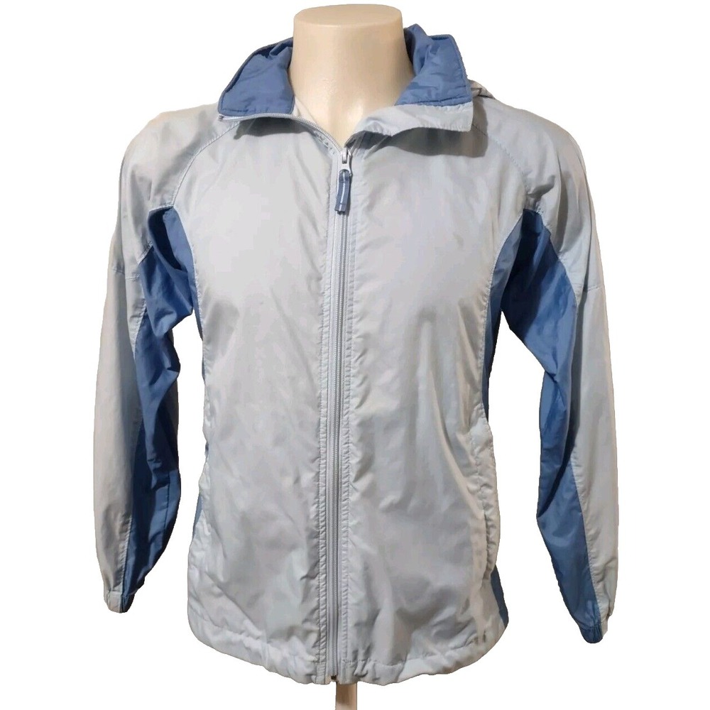 Columbia Windbreaker Rain Jacket Women's S Sportswear Light Hooded Full Zip Blue